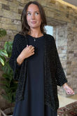 Fisherman Shimmer Cardigan Black